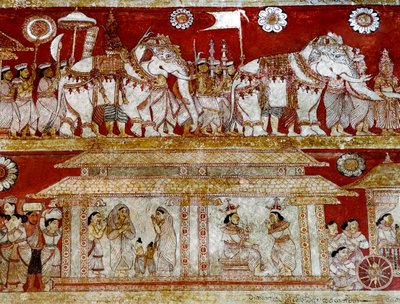 Detail of Wall Painting in the Degaldoruwa Vihraya Temple by Sri Lankan